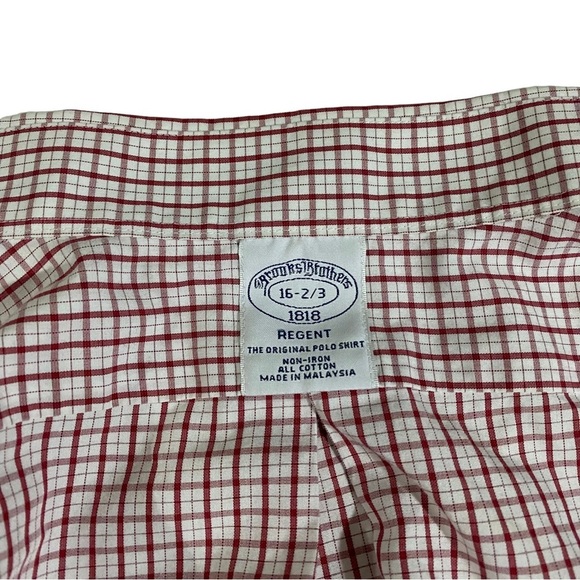 Brooks Brothers 1818 Regent Men White Red Gingham Button-Up Suit Shirt Sz 16-2/3 - Picture 13 of 13
